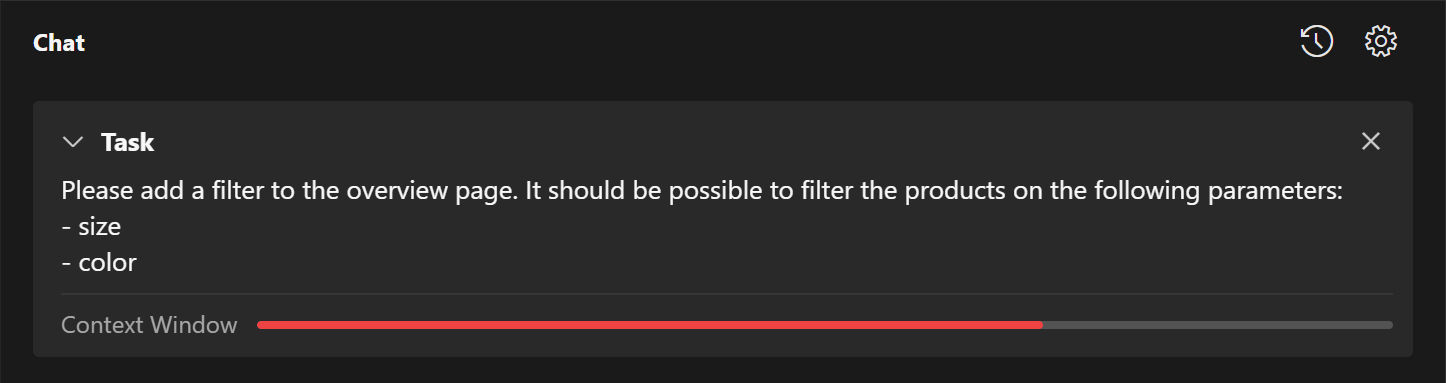 A close up of the progress bar more than two thirds full and red.