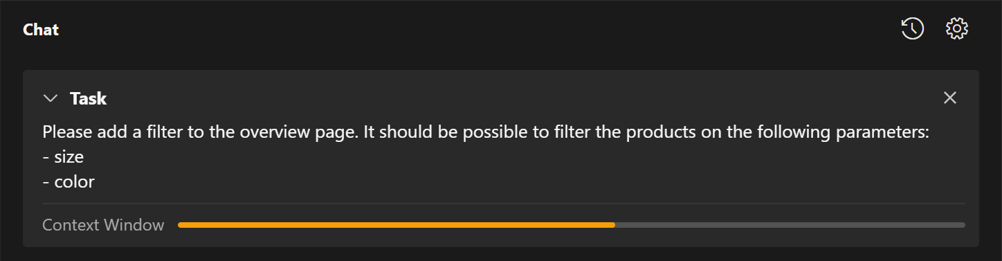 A close up of the progress bar more than half full and dark yellow.