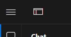 A close up of the icon used to collaps the side bar and show your project in full screen. The icon is a stylized version of the screen with a top bar, a side bar and a main area.