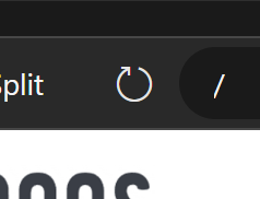 A close up of the reload icon button at the top of the view area. It is a circular arrow pointing clockwise