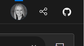 A close up of the share icon at the top right of the screen.