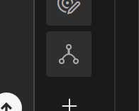 A close up of the tree icon button to the right of the prompt field. It depicts a node that forks downwards into two other nodes.